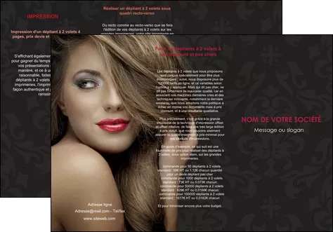 exemple depliant 3 volets  6 pages  centre esthetique  coiffure salon de coiffure salon de beaute MIFCH27716