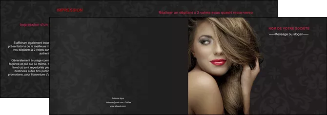 maquette en ligne a personnaliser depliant 2 volets  4 pages  centre esthetique  coiffure salon de coiffure salon de beaute MIS27730