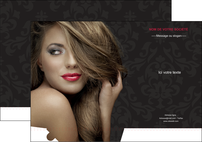 personnaliser modele de pochette a rabat centre esthetique  coiffure salon de coiffure salon de beaute MLIP27734