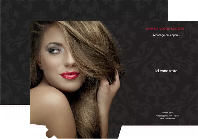 personnaliser modele de pochette a rabat centre esthetique  coiffure salon de coiffure salon de beaute MIFCH27734