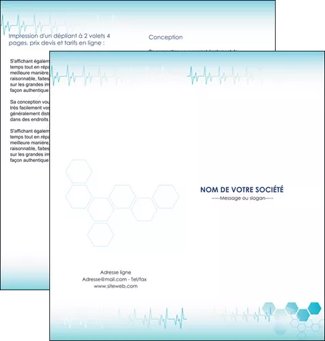 exemple depliant 2 volets  4 pages  materiel de sante texture contexture structure MID27834