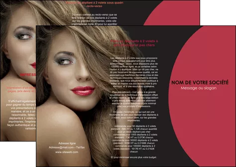 creation graphique en ligne depliant 3 volets  6 pages  centre esthetique  cheveux coiffure salon de coiffure MLGI27932