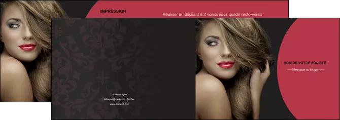 faire modele a imprimer depliant 2 volets  4 pages  centre esthetique  cheveux coiffure salon de coiffure MIFBE27946