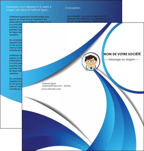imprimerie depliant 2 volets  4 pages  chirurgien medecin medecine cabinet medical MIFBE28162