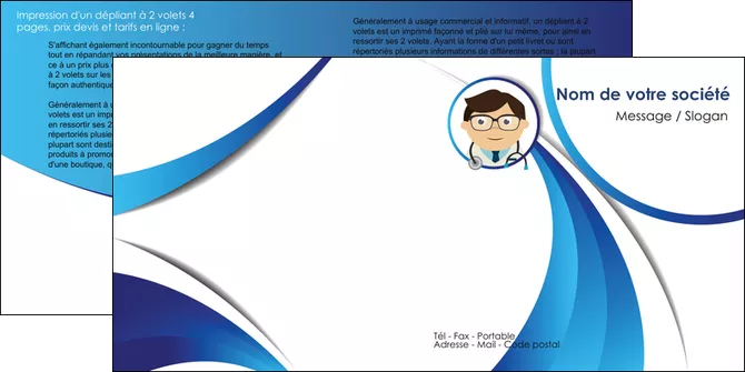 creation graphique en ligne depliant 2 volets  4 pages  chirurgien medecin medecine cabinet medical MIFBE28174