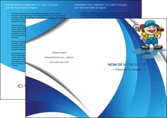 creation graphique en ligne depliant 2 volets  4 pages  plomberie plombier plomberie travail MLGI28946