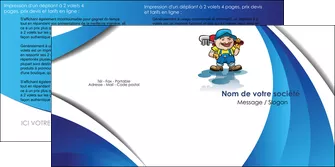 cree depliant 2 volets  4 pages  plomberie plombier plomberie travail MLGI28960
