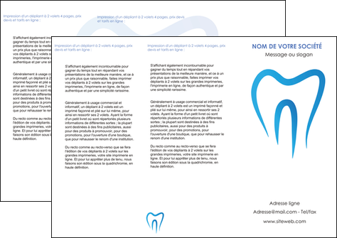creation graphique en ligne depliant 3 volets  6 pages  dentiste dents dentiste dentier MIFCH29006