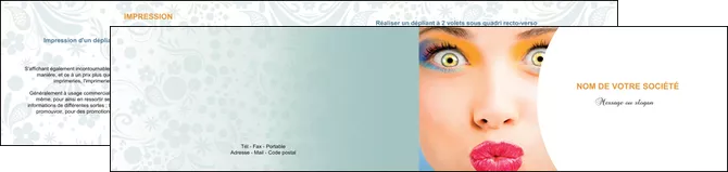 modele depliant 2 volets  4 pages  centre esthetique  beaute bien etre coiffure MLGI29040