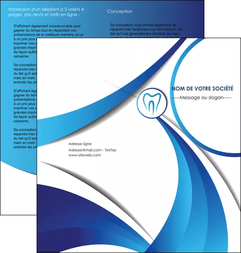personnaliser maquette depliant 2 volets  4 pages  dentiste dents dentiste dentier MLGI29110