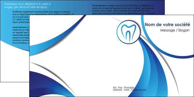 imprimer depliant 2 volets  4 pages  dentiste dents dentiste dentier MLIGBE29122