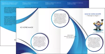 faire depliant 4 volets  8 pages  construction plombier plomberie travail MLGI29284