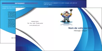 modele depliant 2 volets  4 pages  construction plombier plomberie travail MLGI29304