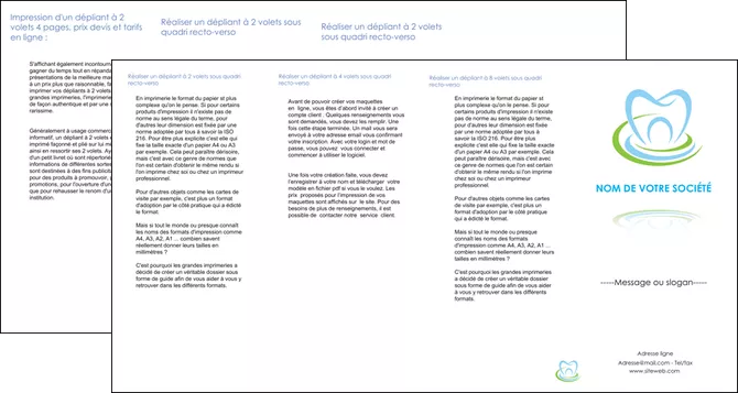exemple depliant 4 volets  8 pages  dentiste dents dentiste dentisterie MIFCH29354