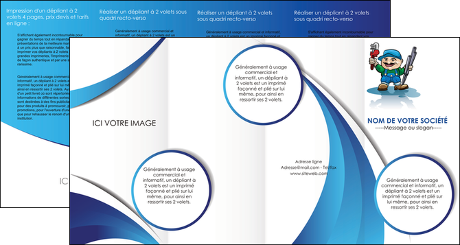 faire modele a imprimer depliant 4 volets  8 pages  plomberie plombier plomberie travail MLGI29390