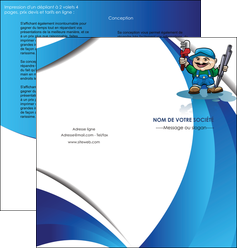 faire depliant 2 volets  4 pages  plomberie plombier plomberie travail MLGI29398