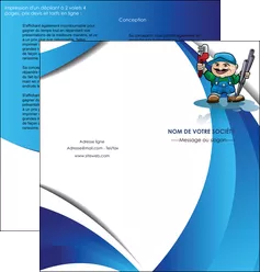 faire depliant 2 volets  4 pages  plomberie plombier plomberie travail MLGI29398