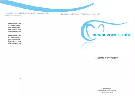 maquette en ligne a personnaliser depliant 2 volets  4 pages  dentiste dents dentiste dentisterie MLIGLU29466
