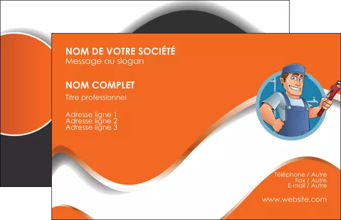 exemple carte de visite plomberie travail travailleur casquette MLGI29522