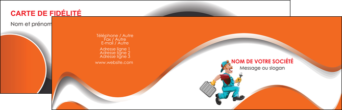maquette en ligne a personnaliser carte de visite plomberie travail travailleur casquette MIFLU29578