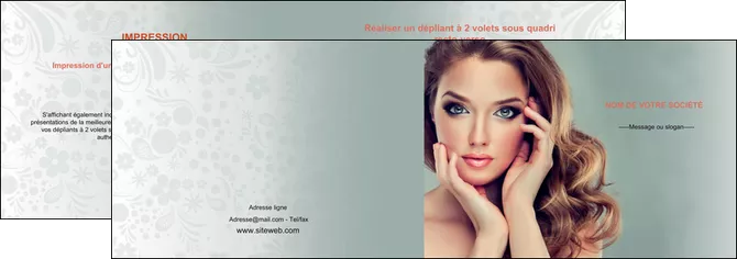 modele depliant 2 volets  4 pages  centre esthetique  beaute bien etre coiffure MIFBE29610