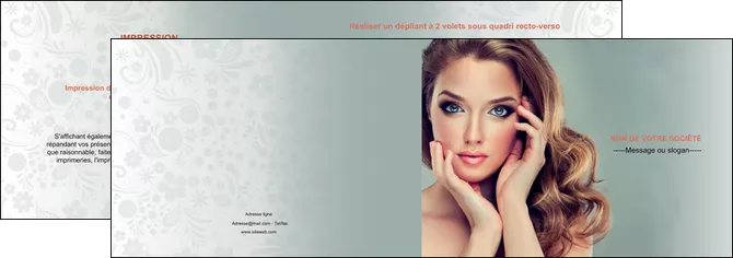 imprimerie depliant 2 volets  4 pages  centre esthetique  beaute bien etre coiffure MIFBE29612