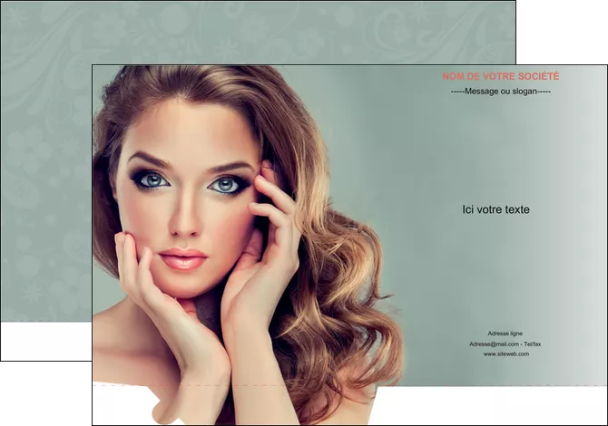 personnaliser maquette pochette a rabat centre esthetique  beaute bien etre coiffure MLGI29614