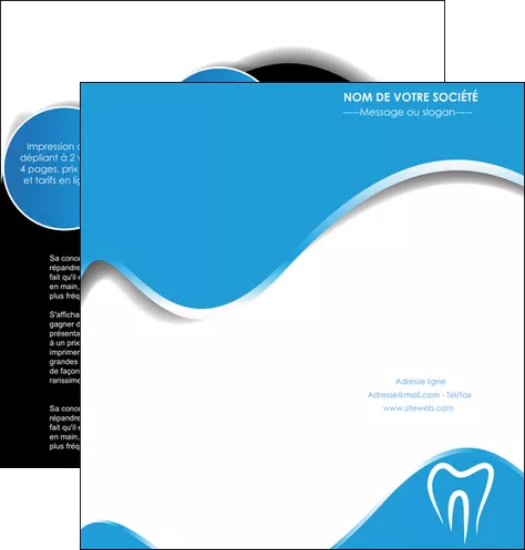 imprimer depliant 2 volets  4 pages  dentiste dents dentiste dentisterie MLIGLU29680