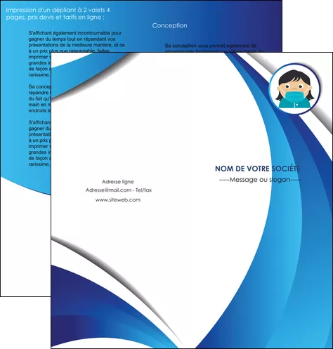 creation graphique en ligne depliant 2 volets  4 pages  infirmier infirmiere medecin medecine docteur MIFCH29720