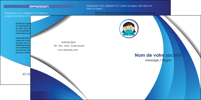 maquette en ligne a personnaliser depliant 2 volets  4 pages  infirmier infirmiere medecin medecine docteur MIS29730