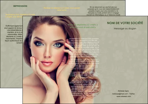 personnaliser maquette depliant 3 volets  6 pages  centre esthetique  beaute bien etre coiffure MLGI29862