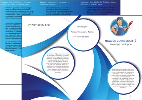 imprimerie depliant 3 volets  6 pages  plomberie travail travailleur casquette MLGI29914