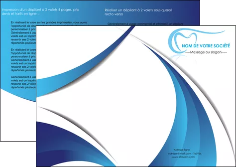 faire depliant 2 volets  4 pages  dentiste dents dentiste dentisterie MLIGLU29944