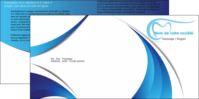 maquette en ligne a personnaliser depliant 2 volets  4 pages  dentiste dents dentiste dentisterie MID29958