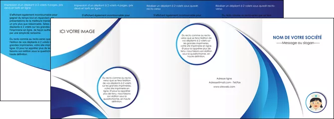 personnaliser modele de depliant 4 volets  8 pages  infirmier infirmiere medecin medecine docteur MLGI30016