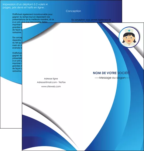 personnaliser modele de depliant 2 volets  4 pages  infirmier infirmiere medecin medecine docteur MLGI30020