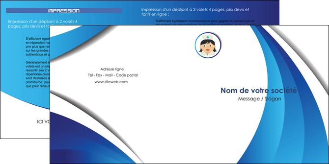 creation graphique en ligne depliant 2 volets  4 pages  infirmier infirmiere medecin medecine docteur MIDLU30030