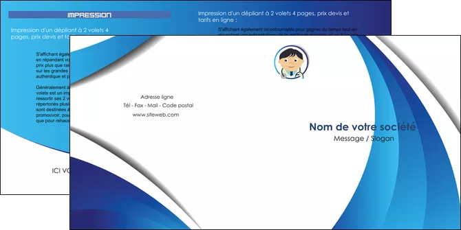 personnaliser modele de depliant 2 volets  4 pages  medecin medecin medecine docteur MLIGLU30146