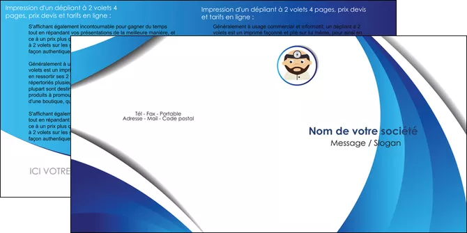 imprimerie depliant 2 volets  4 pages  materiel de sante medecin medecine docteur MIFBE30272