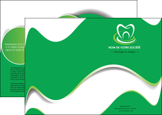 modele depliant 2 volets  4 pages  dentiste dents dentiste dentier MIFCH30534