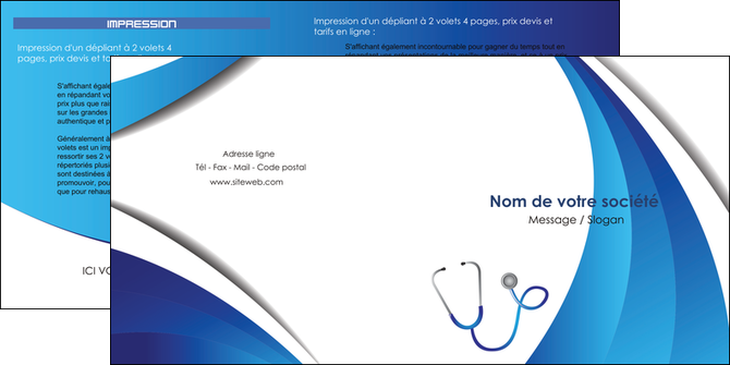 imprimerie depliant 2 volets  4 pages  materiel de sante medecin medecine docteur MLIGLU30586