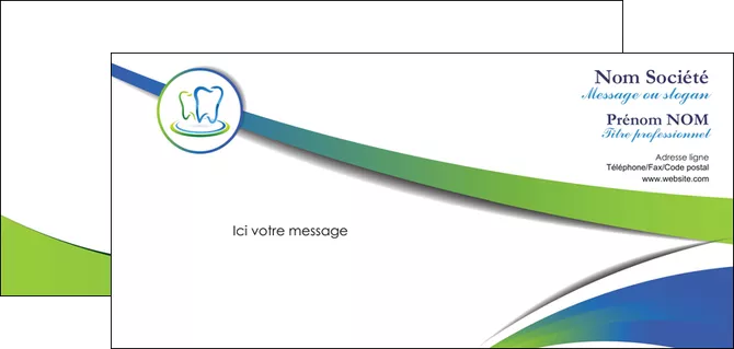 personnaliser maquette carte de correspondance dentiste dents dentiste dentier MIFBE30682