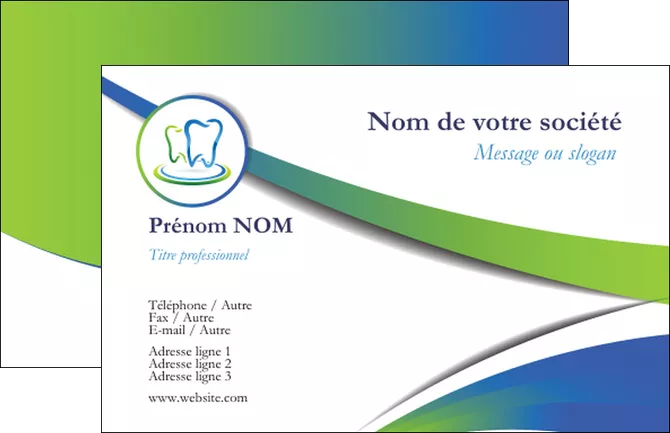 imprimerie carte de visite dentiste dents dentiste dentier MIFCH30694