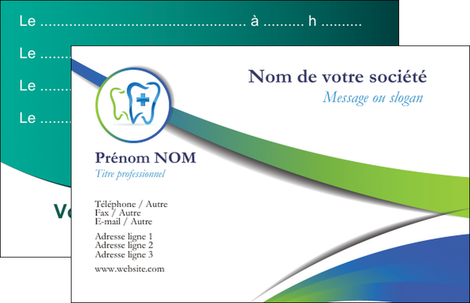 maquette en ligne a personnaliser carte de visite dentiste dents dentiste dentier MIFCH30824