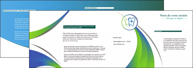 realiser depliant 2 volets  4 pages  dentiste dents dentiste dentier MID30860
