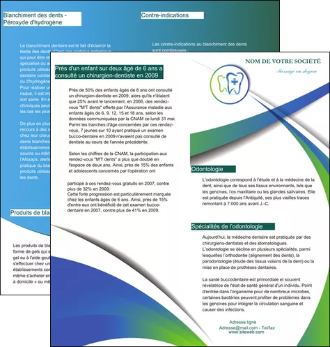 realiser depliant 2 volets  4 pages  dentiste dents dentiste dentier MLGI30872