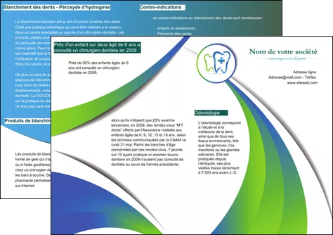 personnaliser modele de depliant 2 volets  4 pages  dentiste dents dentiste dentier MIFLU30882