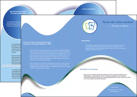 faire depliant 2 volets  4 pages  dentiste dents dentiste dentier MID30910