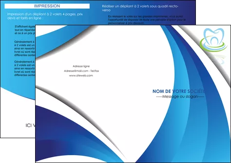 impression depliant 2 volets  4 pages  dentiste dents dentiste dentier MLGI30984