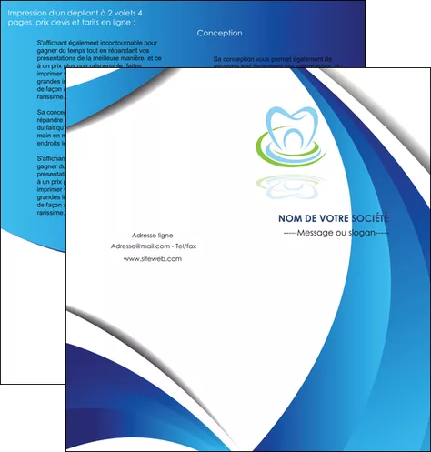 faire depliant 2 volets  4 pages  dentiste dents dentiste dentier MIFBE30986